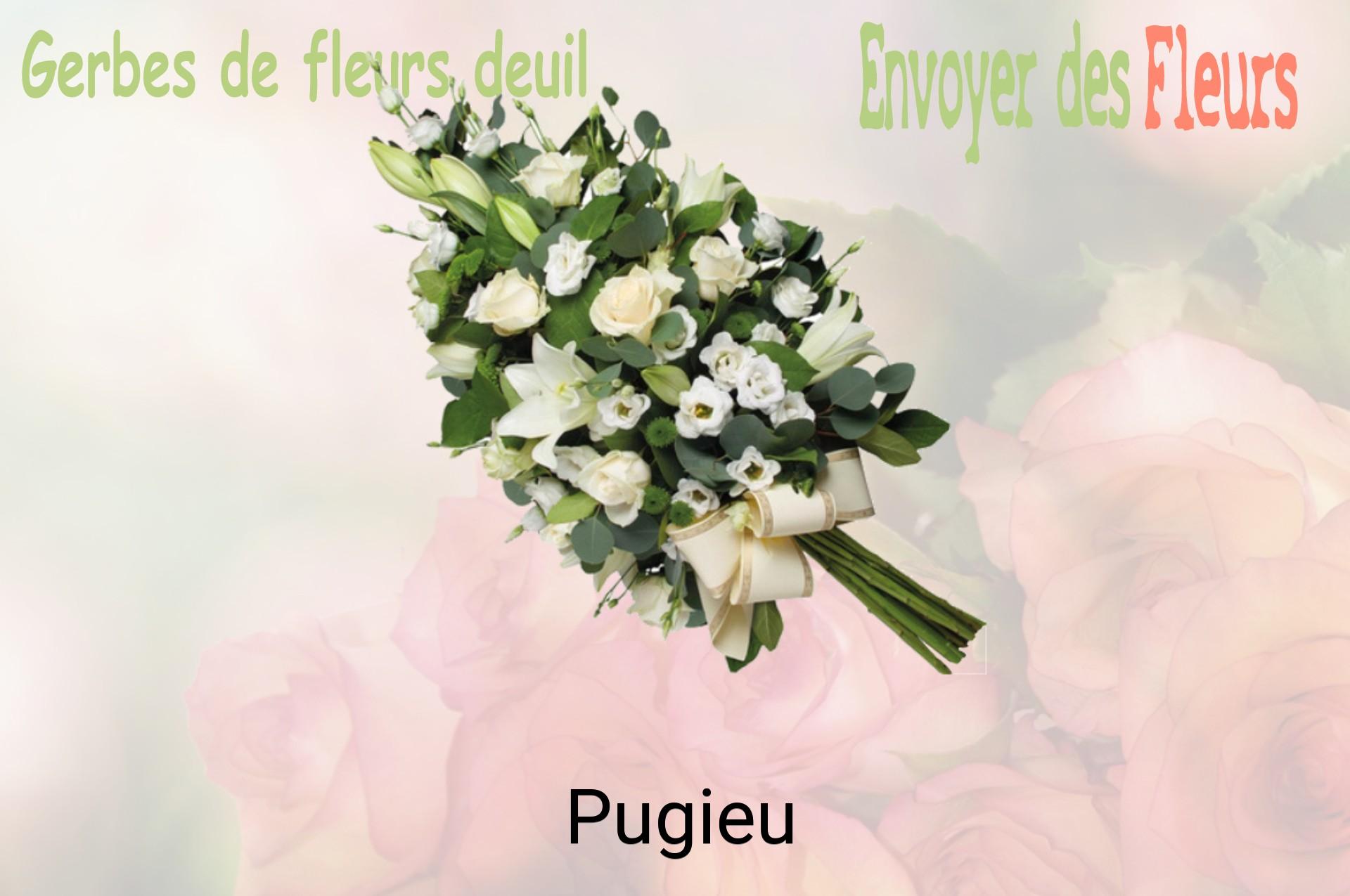 Gerbe de fleurs de deuil livrée à Pugieu